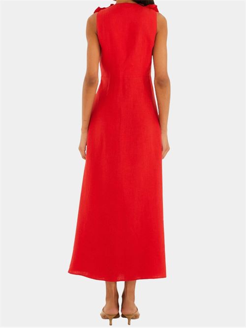 Dress with floral applications FARM RIO | 347760REDL0028